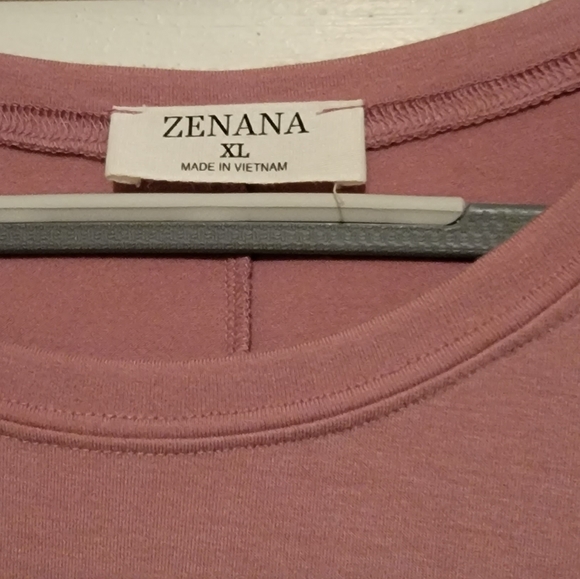 NWOT Zenana mauve colored slightly oversized basic shirt size XL - Picture 2 of 5